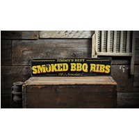 Benutzerdefinierte Geräucherte Bbq Ribs Schild - Rustikale Handgefertigte Dekoration Aus Beunruhigtem Holz Benutzerdefinierte Geräucherte Bbq Ribs Schild - Rustikale Handgefertigte Dekoration Aus Beunruhigtem Holz von TheLiztonSignShop