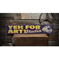 Benutzerdefinierte Kunst Studio Maler Zeichen - Rustikales Handgemachtes Holzschild-Dekor von TheLiztonSignShop