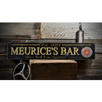 Benutzerdefinierte Marine Bar Est Datum Schild - Rustikale Handgemachte Vintage Holz von TheLiztonSignShop