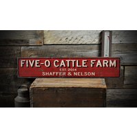 Benutzerdefinierte Rinderfarm Est Date Schild - Rustikales Handgefertigtes Holz von TheLiztonSignShop
