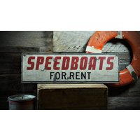 Benutzerdefinierte Schnellboote Zu Renten Schild, Benutzerdefinierte Schnellbootschilder, Verleihboote, Holzschilder - Rustikale Handgemachte Vintage von TheLiztonSignShop