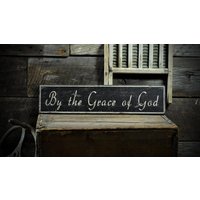 Durch Die Gnade Gottes Zeichen - Rustikale Handgemachte Vintage Holz von TheLiztonSignShop