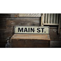 Rustikales Straßenschild Im Alten Stil - Rustikale Handgefertigte Holzschilddekorationen von TheLiztonSignShop