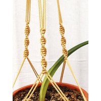 Beige Makramee-Pflanze-Aufhänger-36 Zoll 3mm - Hängen Blumentopf Makramee-Wandhalter von TheMagicalNodules