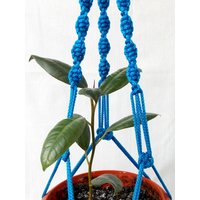 Blaue Makramee-Pflanze-Topflappen - Blumenampel 24 Zoll 3mm Hängen Blumentopf Wandbehang Übertopf Topf Indoor Outdoor von TheMagicalNodules