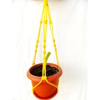 Gelbe Mini Makramee Pflanze Halter Aufhänger 18 Zoll 3 Mm Hängen Pflanzer Indoor Oder Outdoor-Ausstattung Blumentopf Dekor Für Haus Grün von TheMagicalNodules