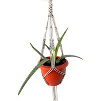 Grau Mini Makramee Pflanze Aufhänger 18 Zoll 3 Mm Blumentopf Innen - Oder Außendekor Hängen Deerin Wandbehang Geschenk Idee Fenster Schnur von TheMagicalNodules
