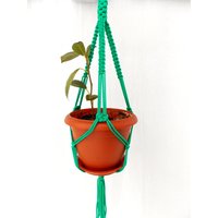 Grüne Makramee Mini Pflanze Aufhänger Hängen Pflanzer 20 Zoll 3mm Wandbehang Blumentopf Geschenkidee Indoor Oder Outdoor-Dekor Planter Muster von TheMagicalNodules
