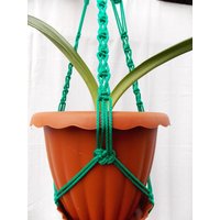 Makramee Plant Aufhänger 24 Zoll 3mm - Grün Hängen Blumentopf von TheMagicalNodules