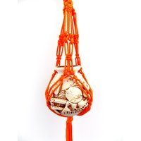 Mini Makramee Pflanzenhalter Orange Pflanze Aufhänger 10 Zoll 3 Mm Wandbehang Blumentopf Pflanzmuster Indoor Oder Outdoor-Dekor von TheMagicalNodules