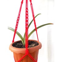 Rot Hängen Übertopf 32 Zoll 3mm - Makramee Pflanzenhalter Blumenampel von TheMagicalNodules