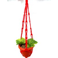 Rot Makramee Pflanze Aufhänger 28 Zoll 3mm - Geschenk-Idee Indoor Outdoor Hängen Blumentopf von TheMagicalNodules
