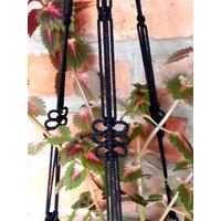 Schwarz Blumenampel - Pflanze Halter 32 Zoll 3 Mm Hängeampel Makramee Wandbehang Hängen Pflanzer Knotenmuster von TheMagicalNodules