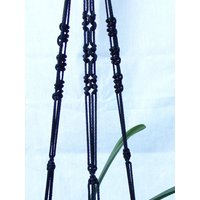 Schwarz Makramee Pflanze Halter 32 Zoll 3mm - Blumenampel Hängen Blumentopf Wandbehang Indoor Outdoor von TheMagicalNodules