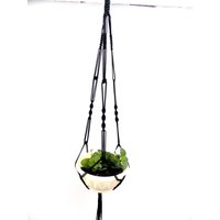 Schwarze Makramee Pflanze Aufhänger 36 Zoll 3 Mm - Pflanzenhalter Wandbehang Übertopf Topf Hängen Blumentopf Anlage Muster Geschenk-Idee von TheMagicalNodules
