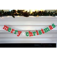 Frohe Weihnachten Fahne - Photo Booth Props Urlaub Garland von TheManicMoose