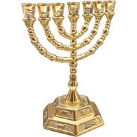 Sieben Zweige Menorah-Kerzenhalter Mit 12 Stämmen Goldene Farbe von TheMenorahShop