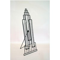 1920Er Bis 1940Er Jahre Stil Vintage Mid-Century Modern Mathieu Matégot Art Deco Skyscraper Staffelei Rahmen Display Rack Metall Ultra Französisch von TheMetaphysicalStuff