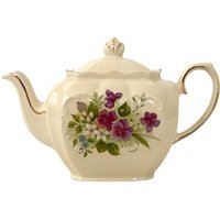 Vintage Sadler Würfel Teekanne Lila Violett Gold Borte | Hergestellt in England von TheMirthfulCottage