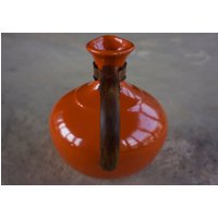 Vintage Bauer Pottery Kaffee Karaffe Leuchtendes Rot-Orange, Mid-Century Vintage Bauer Pottery Kaffee Karaffe Leuchtendes Rot-Orange, Mid-Century von TheModernette