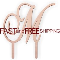 Cake Topper Aus Holz, Buchstabe M, Bemalbar von TheMonogramCorner