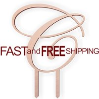Cake Topper Aus Holz Benutzerdefinierte Initiale - Lackierbar Mit Easy Prongs von TheMonogramCorner