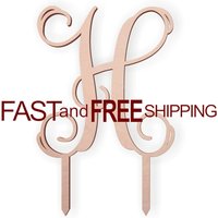 Cake Topper Buchstabe H Rustikales Holz - Bemalbar, 13 cm Groß von TheMonogramCorner