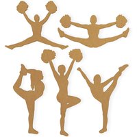 Cheerleader Silhouetten | 5 Cheerleaders -Ausschnitt, Wohnkultur, Aus Hochwertigem Karton Geschnitten, Erhältlich Von 12 Bis 42 Zoll Groß von TheMonogramCorner