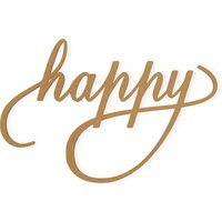 Happy Wandkunst Wort Ausschnitt Glücklich - Ausschnitt, Wohnkultur, Aus Hochwertigem Karton Geschnitten, Erhältlich Von 5 Bis 36 Zoll Lang von TheMonogramCorner
