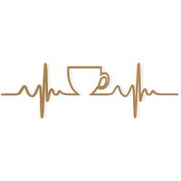 Heart Beat Monitor Cup - Cut-Out, Wandkunst, Wohnkultur, Wandbehang, Aus Hochwertigem Karton Geschnitten, Erhältlich Von 5 Bis 42 Zoll von TheMonogramCorner