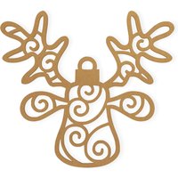 Hirschkopf-Geweih Ornament, Weihnachtsverzierung, Ausgeschnitten, Wandkunst, Wohnkultur, Wandbehang, Qualitätskarton, Bereit Zum Bemalen von TheMonogramCorner