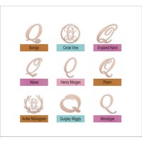 Holzbuchstabe Cake Topper Q, Rustikaler Stil von TheMonogramCorner
