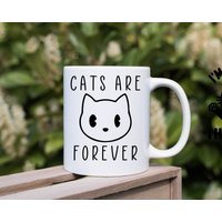 Katzen Sind Für Immer 11Oz Kaffeetasse | Retro Schwarze Katze Tasse, Katzenliebhaber Geschenk von TheMugShopgiftsCo