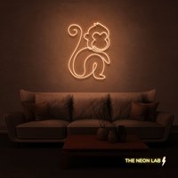Frecher Affe Leuchtreklame | Süßer Led-Lichter Tier Acryl Neonlicht Niedliches Schlafzimmer Licht Schimpanse Neon von TheNeonLabStore