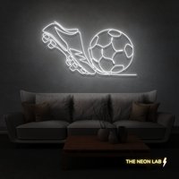 Fussball Ball Und Stiefel Schild Für Den Ultimativen Fußballfan, Die Bar, Zuhause, Schlafzimmer, Café, Restaurant, Büro Wohnzimmer von TheNeonLabStore