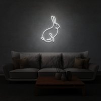 Hase Kaninchen Tier Neon Schild Für Kinderzimmer, Nachtlicht, Zuhause, Büro Wohnzimmer Interior Design Licht von TheNeonLabStore