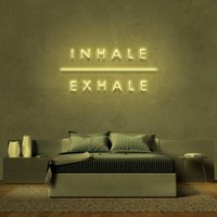 Inhale Exhale Neon Schild Für Yogastudio, Fitnessstudio, Zuhause, Bar, Café, Restaurant, Büro Wohnzimmer von TheNeonLabStore