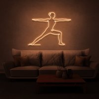 Warrior One Yoga Pose Neon Schild Für Zen Studio, Café, Haus, Bar, Restaurant, Büro Wohnzimmer von TheNeonLabStore