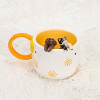Benutzerdefinierte Haustier-Tasse Handgefertigtes Persoanlized Personal Orange Sun Haustier-Kaffeetasse Handbemalte Keramik-Hundetasse Großes von TheNestKreationen