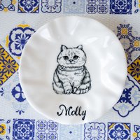 Benutzerdefinierte Katze Teller Futternapf Ringschale Handbemalte Keramikplatte Name Personalisierte Katzenliebhaber Geschenk Farbe Cat Food Dish Benutzerdefinierte Katze Teller Futternapf Ringschale Handbemalte Keramikplatte Name Personalisierte Katzenliebhaber Geschenk Farbe Cat Food Dish von TheNestKreationen