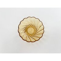 Mid-Century Hazel Atlas Vintage Swirl Bogenkante Sunburst | Sonnenstrahl Ringelblume Gelbe Glas Ringschale Schale von TheNostalgiaHaus