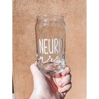 Neuro Nurse Iced Coffee Glas Dose | Bierglas Krankenschwester Geschenk Pintglas von TheNursesBoutique