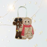 Weihnachten Rentier Lebkuchenmann Filz Dekoration Weihnachten Rentier Lebkuchenmann Filz Dekoration von TheNuttySquirrelUK