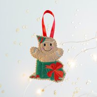 Weihnachtsüberraschungsgeschenk Lebkuchenmann Filz Dekoration von TheNuttySquirrelUK