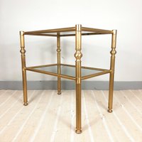 Vintage Couchtisch Italien 70Er Jahre Retro Dekor Mid Century Getränketisch Serviertisch Art Deco Rauchglas & Messingtisch Vintage Couchtisch Italien 70Er Jahre Retro Dekor Mid Century Getränketisch Serviertisch Art Deco Rauchglas & Messingtisch von TheOldAtticSI