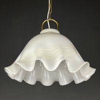 Vintage Muranoglas Pendellampe Fazzoletto Italien 1970Er Jahre Mid-Century Beleuchtung Retro Wohnkultur Beige Lampe von TheOldAtticSI