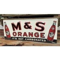 M&s Orange Its Not Carbonated Schild, Metall Werbeschild, Retro Soda Pop, Ms Pop Diner Dekor von TheOldGrainery