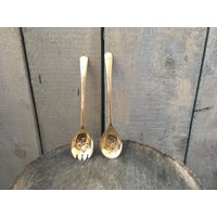 Geräte Zum Servieren/Vintage Geschirr Kuchen Set Metall-Utensilien Kochen Und Essgabel Abholen Küche Zubehör von TheOldTimeTreasures