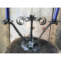 Vintage Kerzenhalter/Hand Gemacht Dreifachkerze /Hand Eisen Kerzenständer Metall Home Dekor Halter von TheOldTimeTreasures