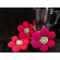 1940Er Jahre Inspiriert Blume Untersetzer Hot Pink von TheOldeStyle